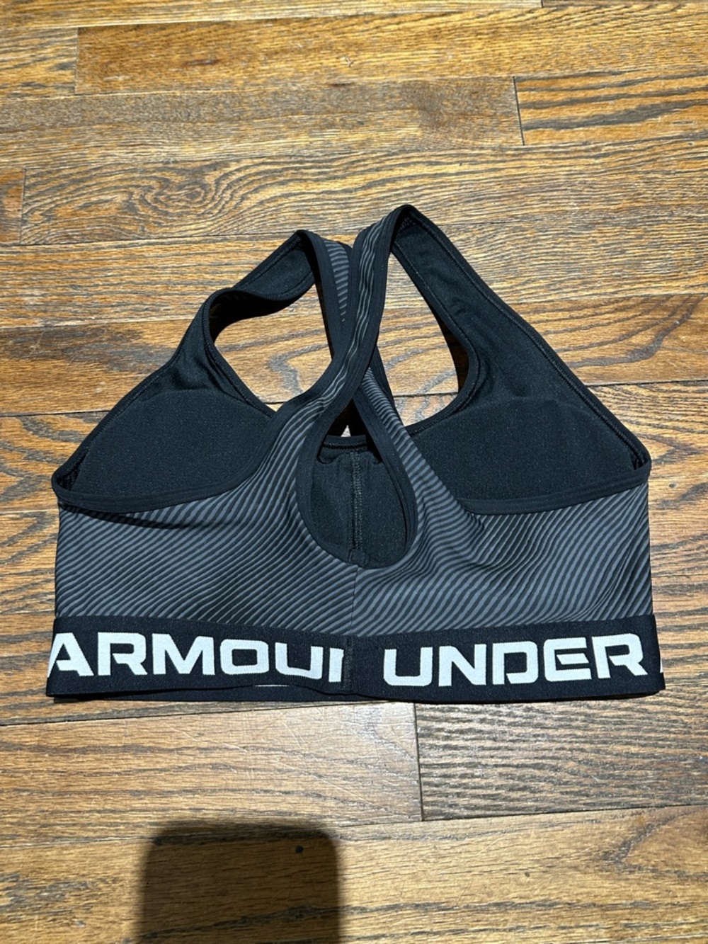 Under Armour Black & White Crossback Logo Sports Bra - Picture 2 of 4